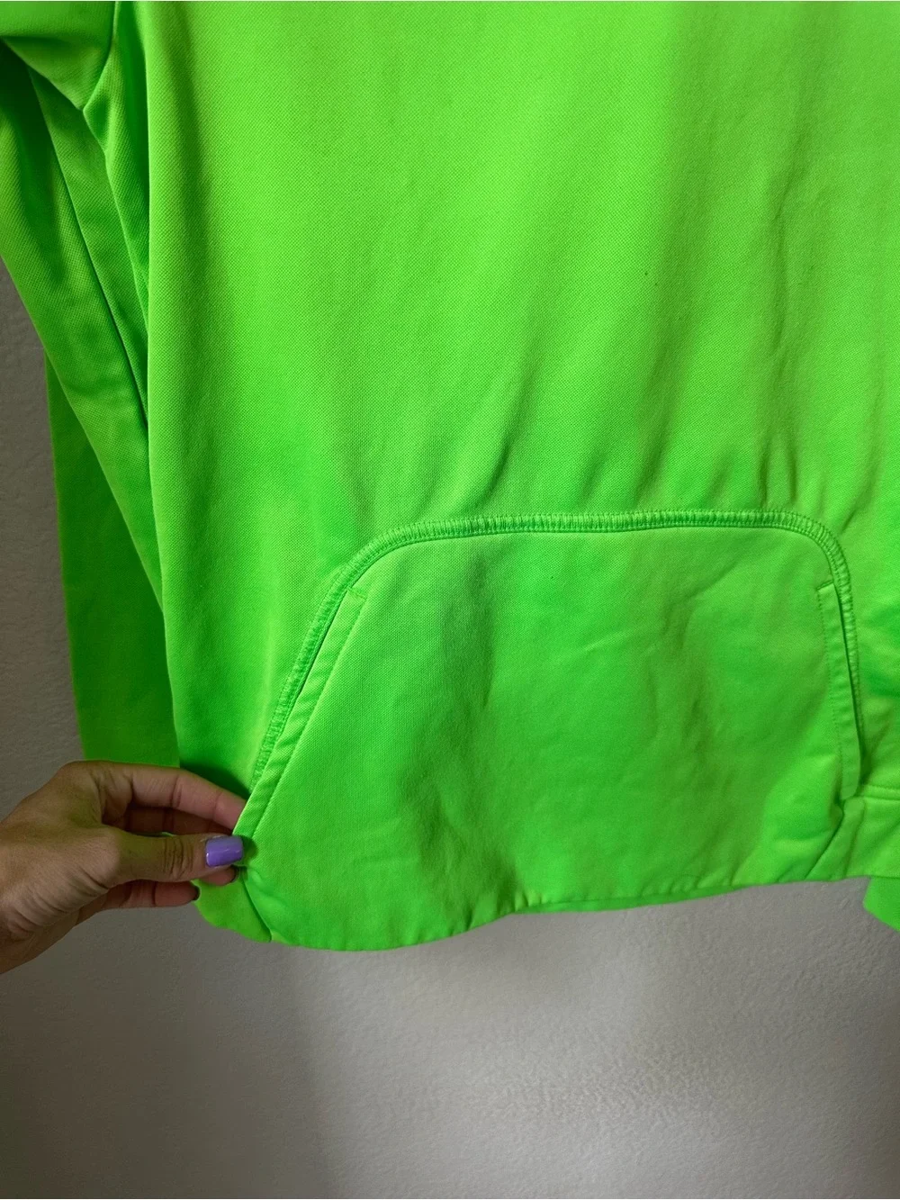 Nike Kids Neon Green Hoodie with Blue Logo
